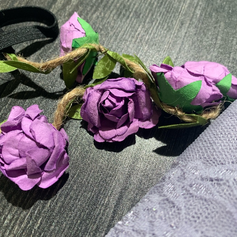 Newborn paper flower headband and lace wrap!